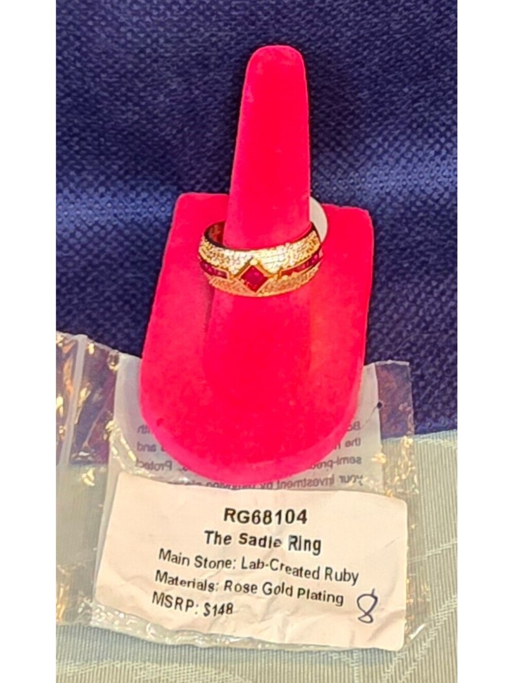 Bomb Party The Sadie Ring with Lab-Created Ruby and Rose Gold Plating